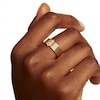 Thumbnail Image 6 of PDPAOLA™ at Zales Cubic Zirconia Ribbed Ring in Sterling Silver with 18K Gold Plate