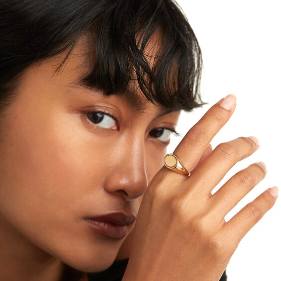 PDPAOLAâ¢ at Zales Oval Signet Ring in Sterling Silver with 18K Gold Plate
