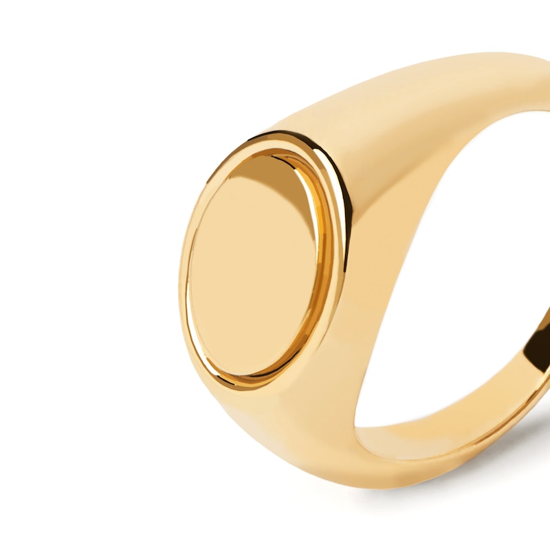 Oval Signet Ring in Sterling Silver with 18K Gold Plate