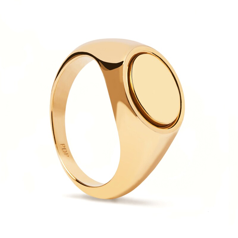 Oval Signet Ring in Sterling Silver with 18K Gold Plate