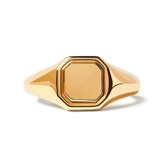 PDPAOLAâ¢ at Zales Octagonal Signet Ring in Sterling Silver with 18K Gold Plate