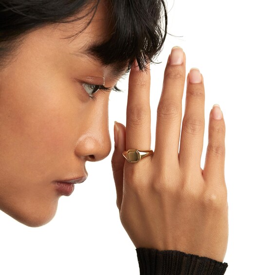 PDPAOLA™ at Zales Octagonal Signet Ring in Sterling Silver with 18K Gold Plate