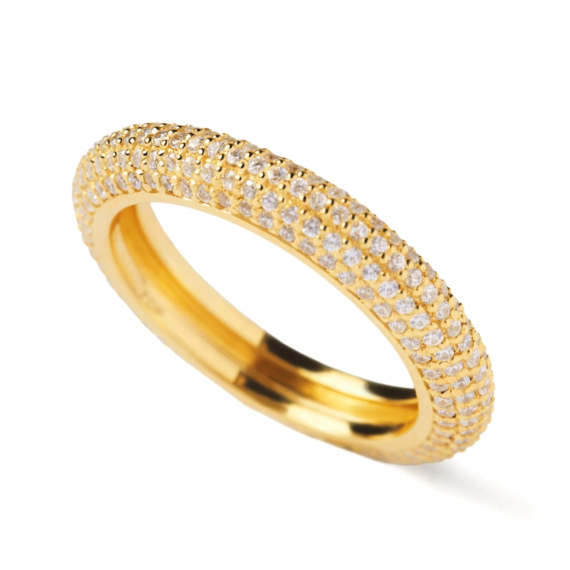 Main Image 6 of PDPAOLA™ at Zales Cubic Zirconia Multi-Row Band in Sterling Silver with 18K Gold Plate
