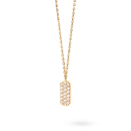 PDPAOLA™ at Zales 1/4 CT. T.W. Lab-Created Multi-Diamond Rounded Vertical Bar Drop Pendant in 14K Gold – 19.69&quot;