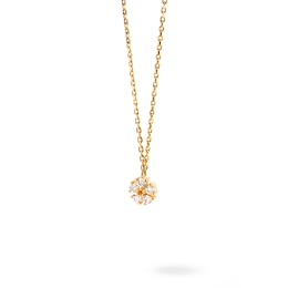 PDPAOLA™ at Zales 1/8 CT. T.W. Lab-Created Diamond Flower Necklace in 14K Gold – 19.69&quot;