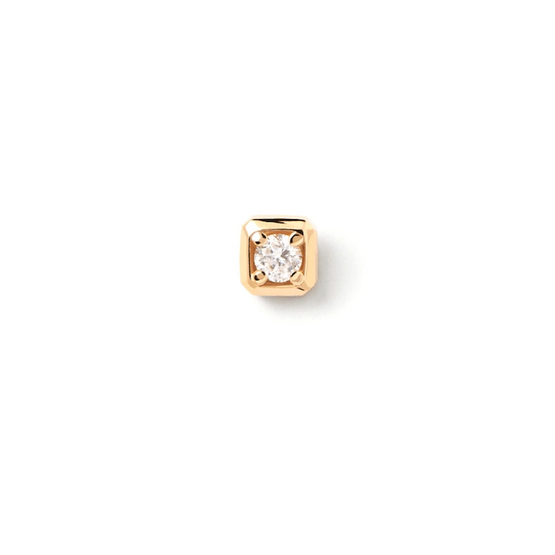 PDPAOLA™ at Zales 1/20 CT. Lab-Created Diamond Solitaire Square-Shaped Single Stud Earring in 14K Gold
