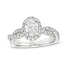 Thumbnail Image 0 of Kleinfeld® x Zales 1-3/4 CT. T.W. Certified Oval Lab-Created Diamond Frame Twist Engagement Ring in Platinum (F/VS2)