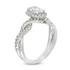 Thumbnail Image 3 of Kleinfeld® x Zales 1-3/4 CT. T.W. Certified Oval Lab-Grown Diamond Frame Twist Engagement Ring in Platinum (F/VS2)