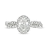 Thumbnail Image 3 of Kleinfeld® x Zales 1-3/4 CT. T.W. Certified Oval Lab-Created Diamond Frame Twist Engagement Ring in Platinum (F/VS2)