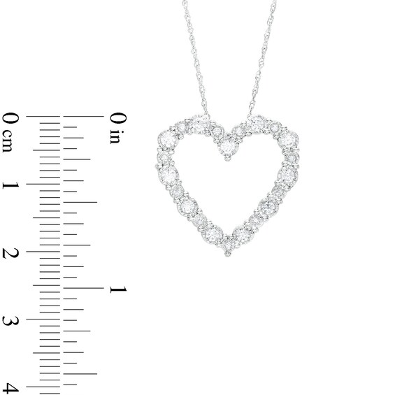 3/8 CT. T.w. Diamond Heart Outline Pendant in 10K White Gold