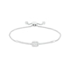 Thumbnail Image 1 of 1/3 CT. T.W. Emerald-Shaped Multi-Diamond Bolo Bracelet in 10K White Gold – 9.5"