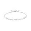 Thumbnail Image 1 of 1/6 CT. T.W. Diamond Alternating Heart Bolo Bracelet in Sterling Silver – 9.5"