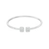 Thumbnail Image 1 of 1/2 CT. T.W. Emerald-Shaped Multi-Diamond Double Open Flex Bangle in 10K White Gold - 7.5&quot;