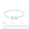 Thumbnail Image 3 of 1/2 CT. T.W. Emerald-Shaped Multi-Diamond Double Open Flex Bangle in 10K White Gold - 7.5&quot;