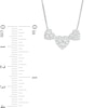 1/2 CT. T.W. Certified Heart-Shaped Lab-Created Multi-Diamond Trio Necklace in 14K White Gold (F/SI2)