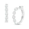 3/4 CT. T.W. Pear-Shaped Multi-Diamond Hoop Earrings in 10K White Gold
