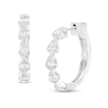 Thumbnail Image 1 of 3/4 CT. T.W. Pear-Shaped Multi-Diamond Hoop Earrings in 10K White Gold