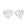 1/2 CT. T.W. Certified Heart-Shaped Lab-Created Multi-Diamond Stud Earrings in 14K White Gold (F/SI2)