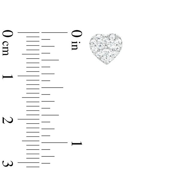 1/2 CT. T.w. Certified Heart-Shaped Lab-Created Multi-Diamond Stud Earrings in 14K White Gold (F/Si2)