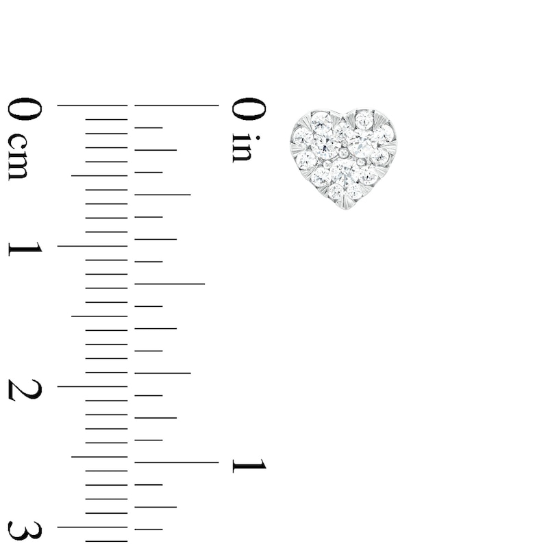 1/2 CT. T.W. Certified Heart-Shaped Lab-Created Multi-Diamond Stud Earrings in 14K White Gold (F/SI2)