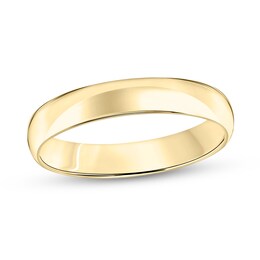 4.0mm Engravable Low Dome Comfort Fit Wedding Band in 10K White, Yellow or Rose Gold (1 Line)