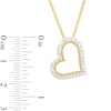 Thumbnail Image 3 of 1/2 CT. T.W. Diamond Tilted Open Milgrain Heart Pendant in 10K Gold