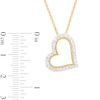 Thumbnail Image 3 of 1/2 CT. T.W. Diamond Tilted Open Milgrain Heart Pendant in 10K Gold