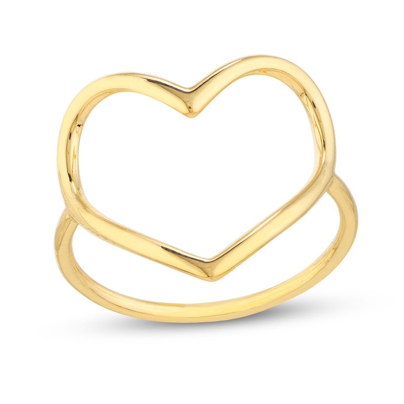 Main Image 1 of Heart Outline Ring in 14K Gold