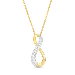 1/8 CT. T.W. Diamond Double Row Infinity Pendant in 10K Gold