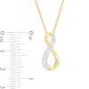 Thumbnail Image 3 of 1/8 CT. T.W. Diamond Double Row Infinity Pendant in 10K Gold