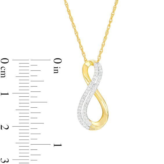 1/8 CT. T.w. Diamond Double Row Infinity Pendant in 10K Gold