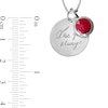 Thumbnail Image 4 of Dyed Chalcedony Birth Month Dangle Charm Your Own Handwriting Disc Pendant in Sterling Silver (1 Month and 1-2 Lines)