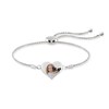 Thumbnail Image 1 of Engravable Photo Heart Bolo Bracelet in Sterling Silver (1 Image and Line) - 7.5"