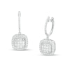 Thumbnail Image 0 of 1-1/3 CT. T.W. Cushion-Shaped Multi-Diamond Frame Drop Earrings in 10K White Gold
