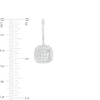 Thumbnail Image 2 of 1-1/3 CT. T.W. Cushion-Shaped Multi-Diamond Frame Drop Earrings in 10K White Gold