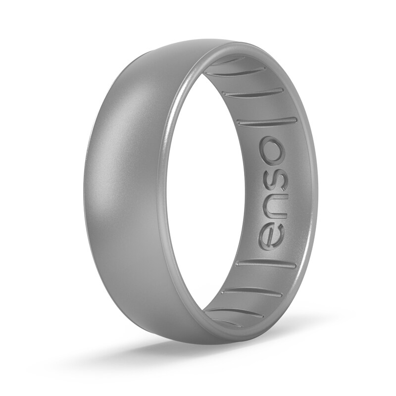 Enso Rings Elements Collection 6.6mm Classic Silver Silicone Band Zales