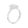Thumbnail Image 3 of 1/2 CT. T.W. Emerald-Shaped Multi-Diamond Double Frame Ring in 10K White Gold
