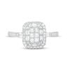 Thumbnail Image 4 of 1/2 CT. T.W. Emerald-Shaped Multi-Diamond Double Frame Ring in 10K White Gold