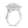 Thumbnail Image 3 of 2 CT. T.W. Emerald-Shaped Multi-Diamond Double Frame Twist Shank Ring in 10K White Gold
