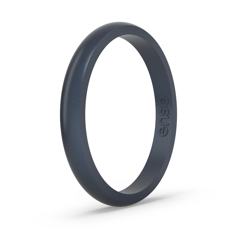 Zales Enso Rings Elements Collection - 2.54mm Classic Halo Black Pearl Silicone Band
