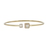 Thumbnail Image 1 of 1/4 CT. T.W. Emerald-Shaped Multi-Diamond Frame Flexible Bangle in Sterling Silver with 14K Gold Plate