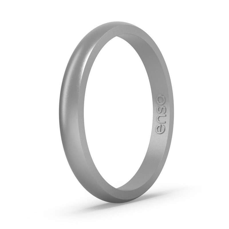 Enso Rings Elements Collection 2.54mm Classic Halo Silver Silicone Band Zales