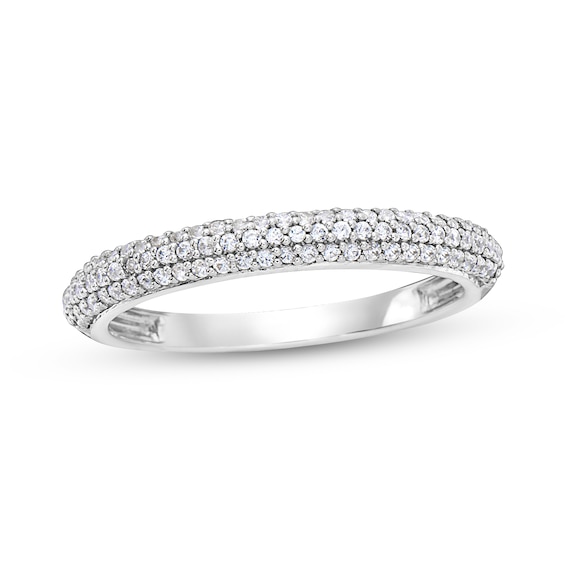 1/3 CT. T.w. Diamond Pavé Multi-Row Band in 10K White Gold