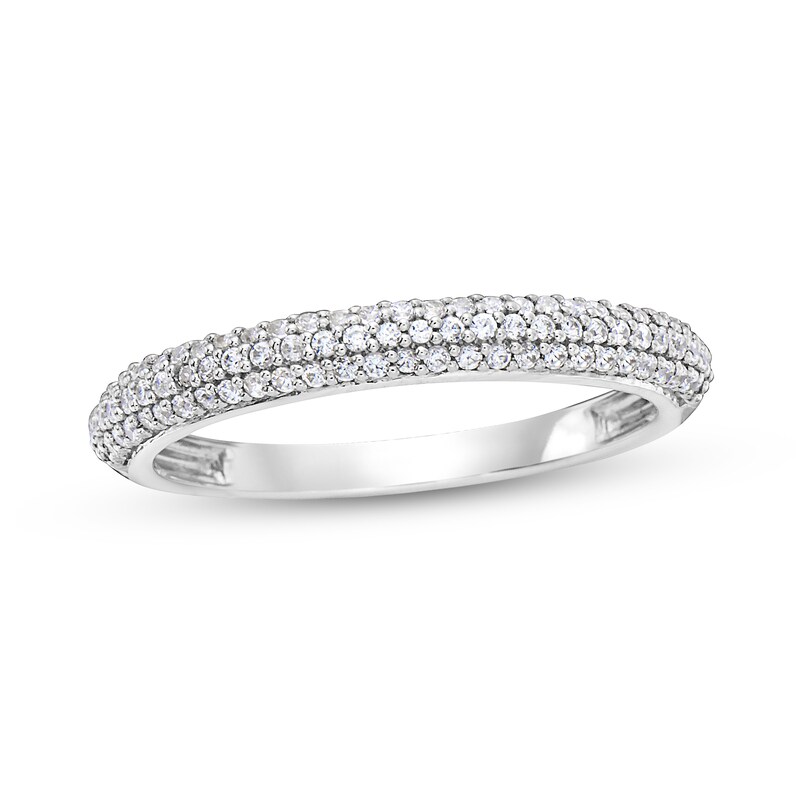 Main Image 1 of 1/3 CT. T.W. Diamond Pavé Multi-Row Band in 10K White Gold