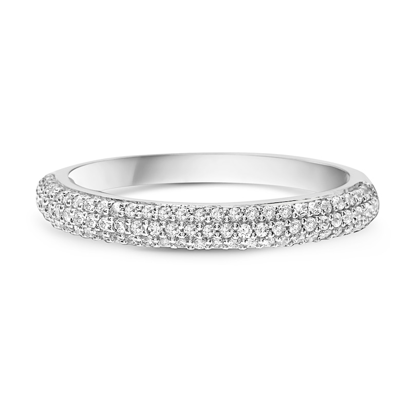 Main Image 3 of 1/3 CT. T.W. Diamond Pavé Multi-Row Band in 10K White Gold