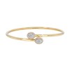 Thumbnail Image 1 of 1/2 CT. T.W. Oval-Shaped Multi-Diamond Frame Flexible Bangle in Sterling Silver with 14K Gold Plate