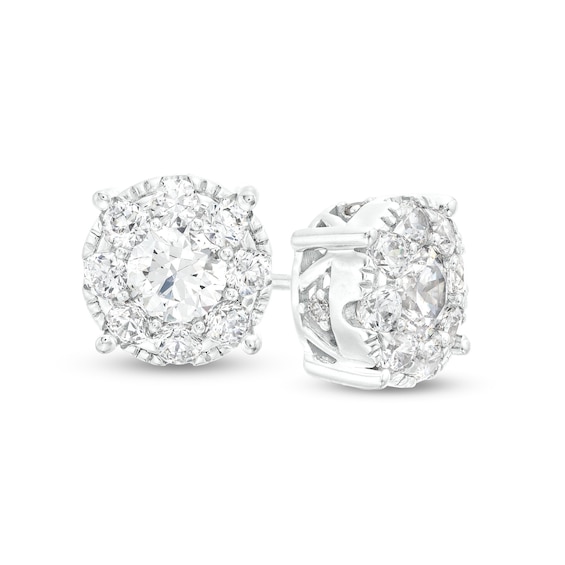 2 CT. T.w. Certified Lab-Grown Diamond Frame Stud Earrings in 14K White Gold (F/Si2)