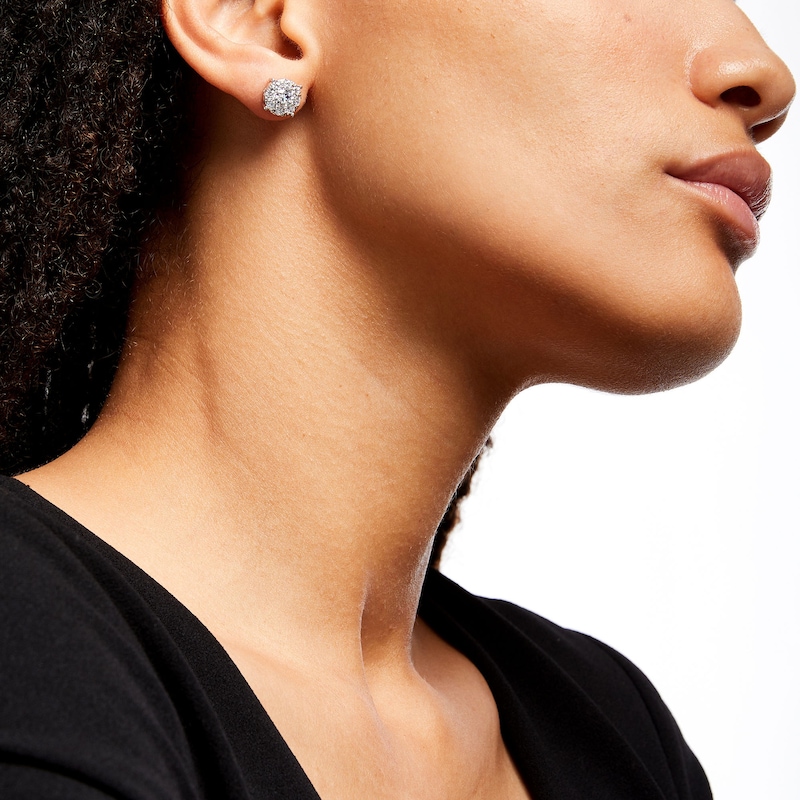 2 CT. T.W. Certified Lab-Created Diamond Frame Stud Earrings in 14K White Gold (F/SI2)