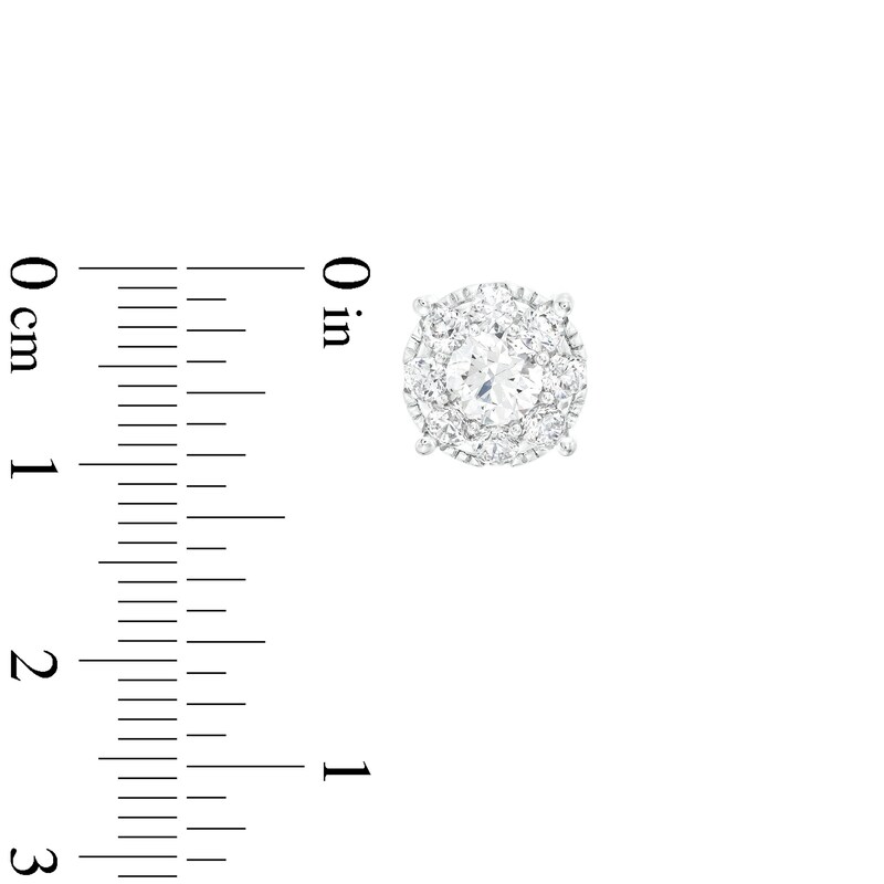 2 CT. T.W. Certified Lab-Created Diamond Frame Stud Earrings in 14K White Gold (F/SI2)