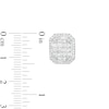 Thumbnail Image 3 of 1-1/2 CT. T.W. Emerald-Shaped Multi-Diamond Frame Stud Earrings in 10K White Gold